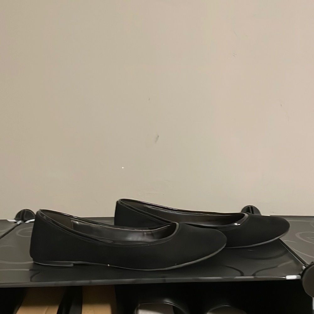 Black suede flats